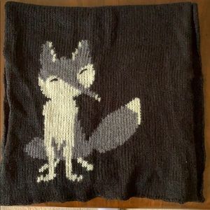 Mixed-fabric, wool scarf